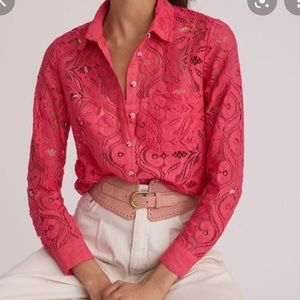 MAEVE LACE PINK BLOUSE (NWT) SIZE. 10